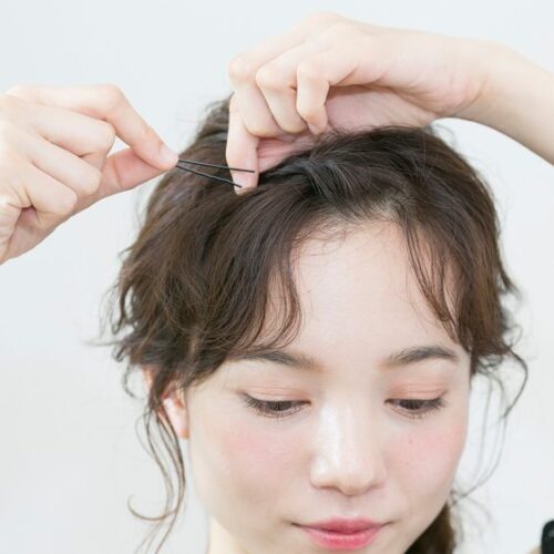 短い前髪センター 分け大人 っ ぽくアレンジ ピンであげる方法ご紹介 Hair Recipe