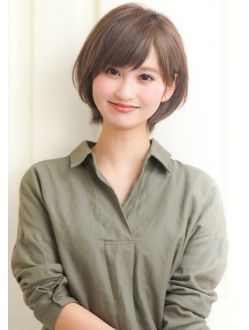 ひし形ボブ前髪あり50代ヘアスタイルひし形ミディアム面長丸顔ショートも Hair Recipe